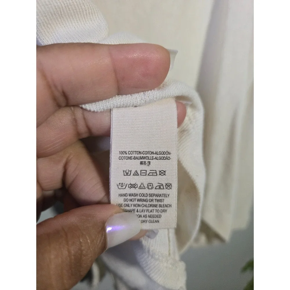 Free‎ People We The Free Ivory Snap Front Henley Top Small Boho Thermal Cotton